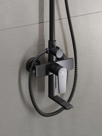 Душевая система с изливом Agger Brilliant A0394444 черный