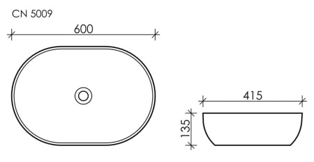 Раковина накладная (60х41,5) Ceramica Nova ELEMENT CN5009