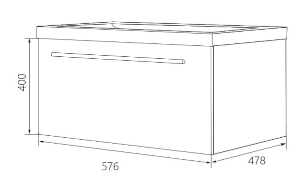 Тумба под раковину 1Marka  Соната 58ПУ51037