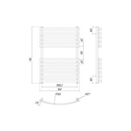 Водяной полотенцесушитель Ravak Elegance 50х80 X04000083675
