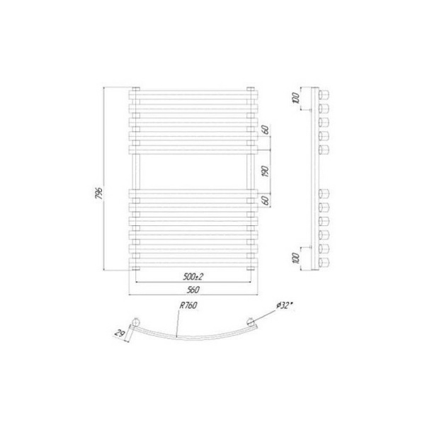 Водяной полотенцесушитель Ravak Elegance 50х80 X04000083675