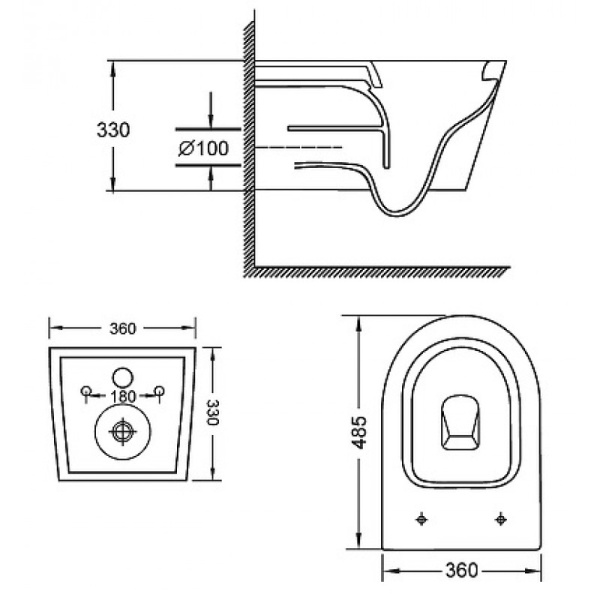 Комплект унитаза с инсталляцией Grossman Galaxy 97.4477BMSQ.01.000 с клавишей смыва