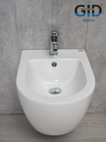 Биде подвесное Gid BDP-96 белый глянцевый, безободковый обод