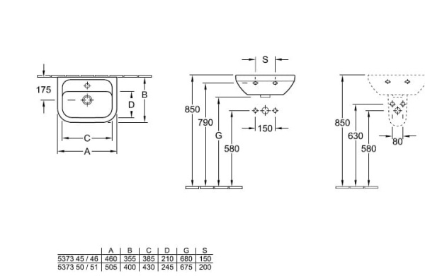 Раковина 50,5х40 Villeroy&Boch Omnia Architectura 53735001