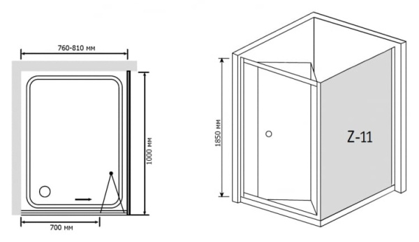 Душевой угол RGW CL-41 (RGW CL-21+RGW Z-12) 04094180-11