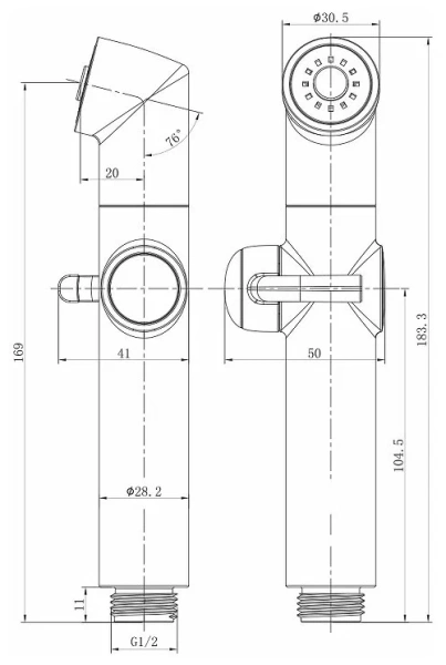 Лейка для гигиенического душа Lemark (LM8075BL)