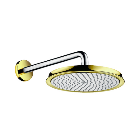 Верхний душ с кронштейном Hansgrohe Raindance Classic 270 1jet 27424090 золото/хром