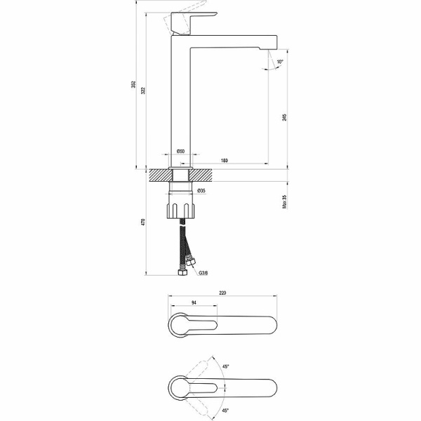 Смеситель для раковины Ravak Puri PU 015.00 X070114