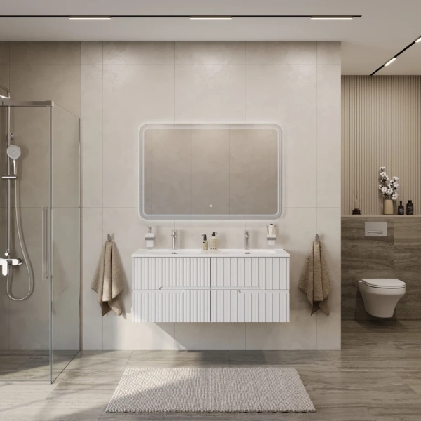 Тумба под раковину Cezares DUET-N-1200-4C-SO-2-BL Bianco Lucido