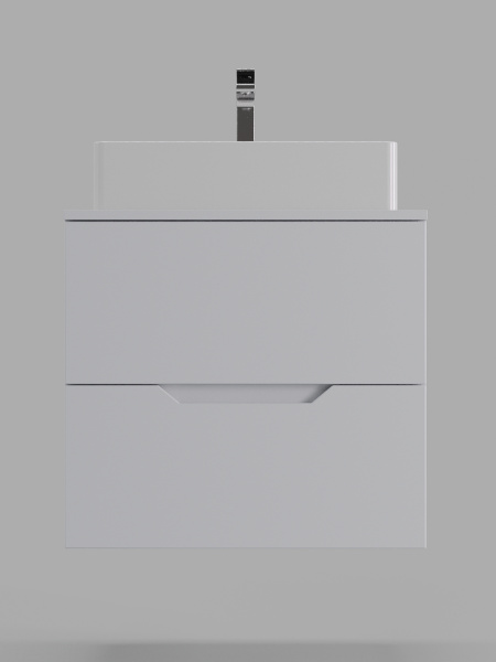 Тумба с раковиной подвесная 60 см Orange Line Li-60TuwMDF+B04-500W белый