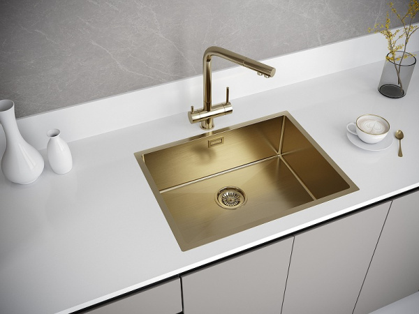 Кухонная мойка Paulmark  Next-58  PM215844-BGбрашированное золото