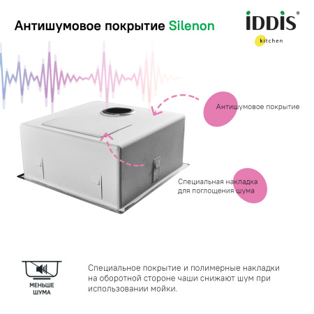 Кухонная мойка Iddis Edifice, графит, 440x440 (EDI44G0i77)
