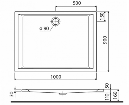 Душевой поддон Kolo Pacyfik 100х90 XBP0719000