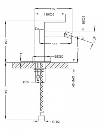 Смеситель для биде Cezares Levico LEVICO-BSM1-01-W0