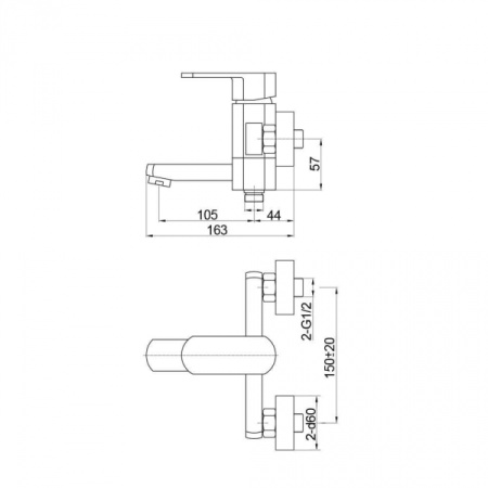 Смеситель для ванны Raiber Lynn R7101