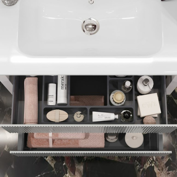 Тумба под раковину Opadiris Рубинно 80 00-00007340  серый глянцевый (без раковины)