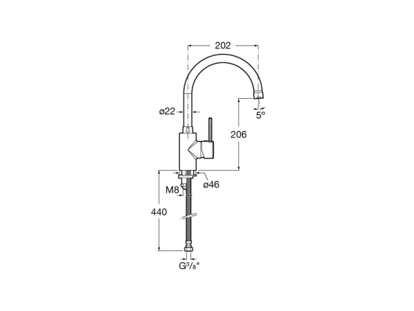 Смеситель для кухни Roca Targa  5A8460C0M
