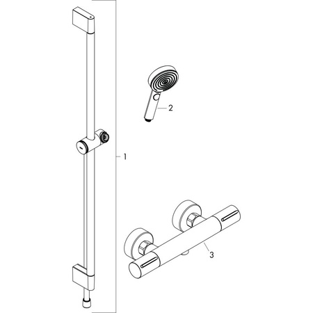 Термостат для душа с душевым гарнитуром Hansgrohe Pulsify Select S 105 3jet Relaxation EcoSmart Ecostat Element 24272000 хром