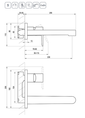 Смеситель для раковины Ravak Puri PU 019.20 X070184 