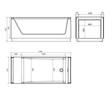 Акриловая ванна (170х77) Aima Design Neo 01нео1775с2с