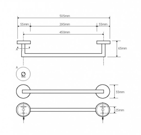 Держатель полотенца 505 мм Bemeta NEO 104204125