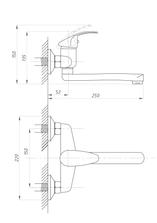 Смеситель для кухни ПСМ-Профсан КОМПЛЕКТАЦИЯ PSM-104-10