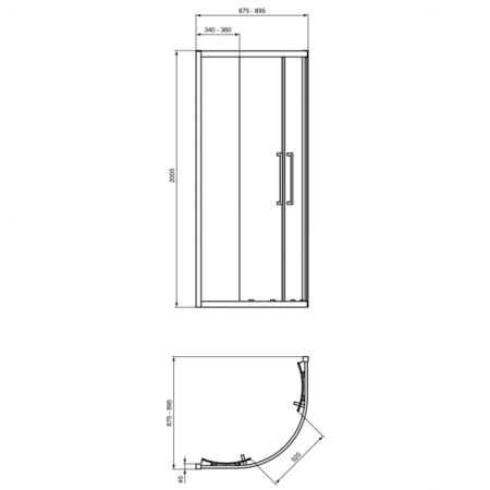 Душевое ограждение Ideal Standard I.Life Quadrant (90х90) T4935EO, хром