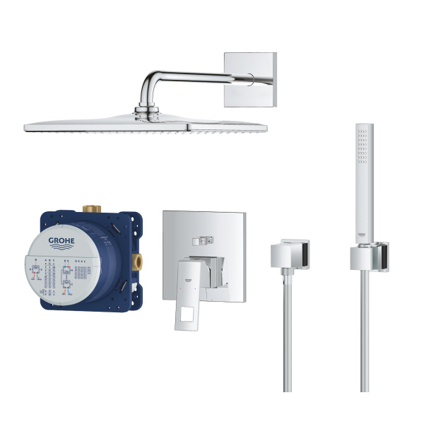 Душевая система со смесителем Grohe Eurocube Rainshower Mono 310 Cube 25238 000 (25238000) хром 