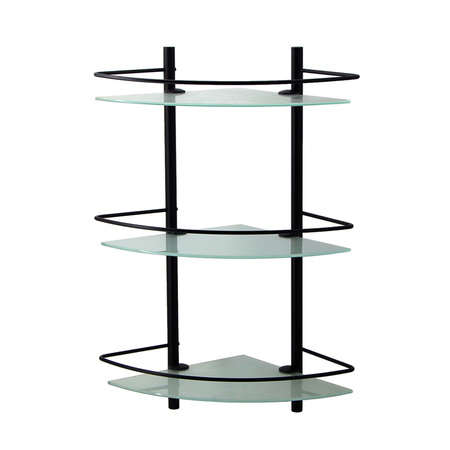 Полка стеклянная угловая тройная WasserKRAFT K-3133BLACK
