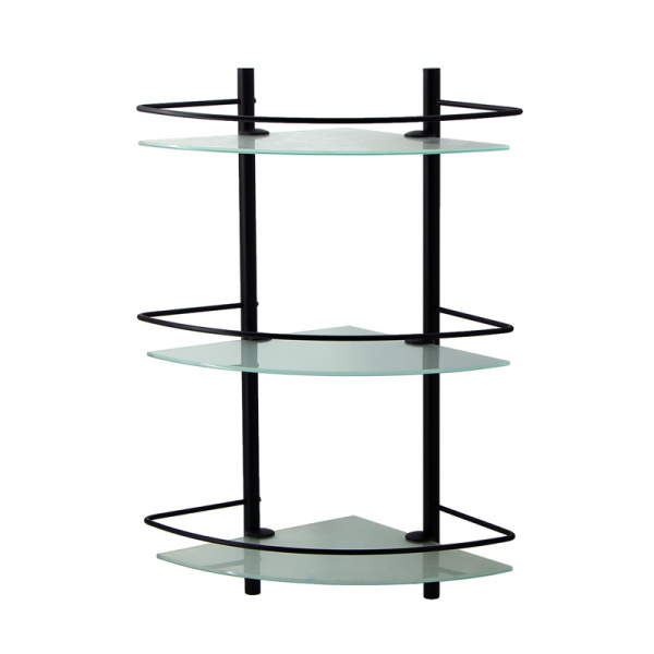 Полка стеклянная угловая тройная WasserKRAFT K-3133BLACK