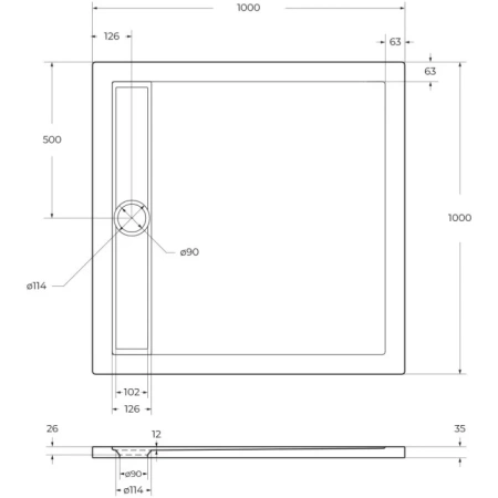 Душевой поддон (80х80) Belbagno Tray TRAY-BB-DUE-A-100-4-W0 без сифона