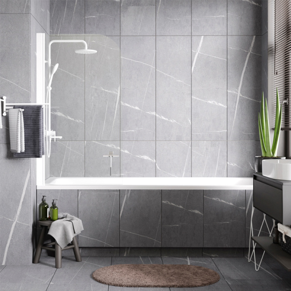 Стеклянная шторка на ванну (80х140) WasserKRAFT Leine 35P01-80WHITE Fixed