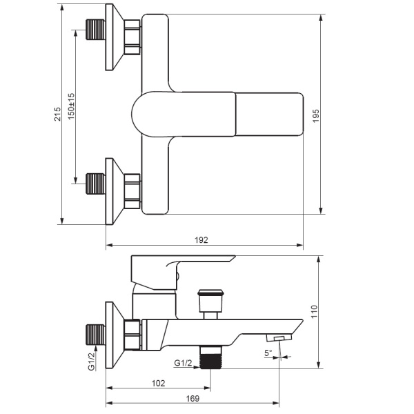 Смеситель для ванны Damixa Apollo 471000300