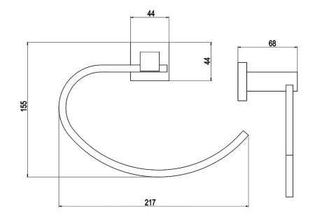 Полотенцедержатель полукольцо Timo Selene 10050/00