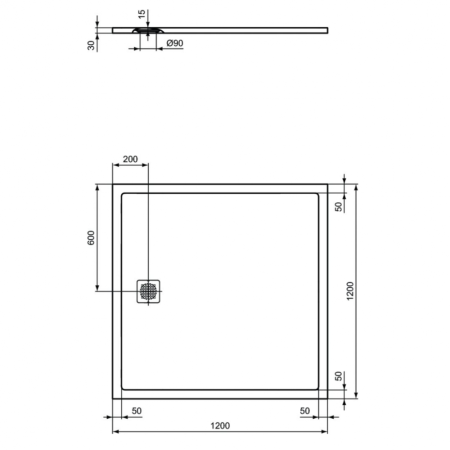 Душевой поддон (120х120) Ideal Standard ULTRAFLAT S K8318FS