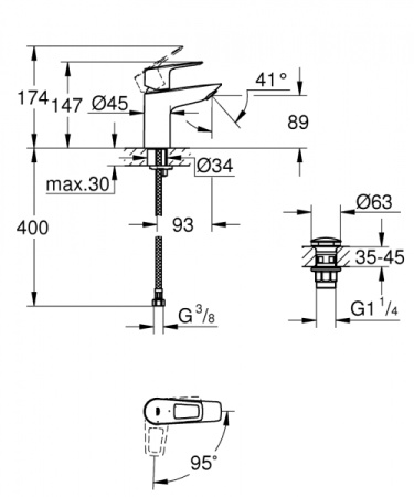 Смеситель для раковины Grohe BauLoop New 23883001