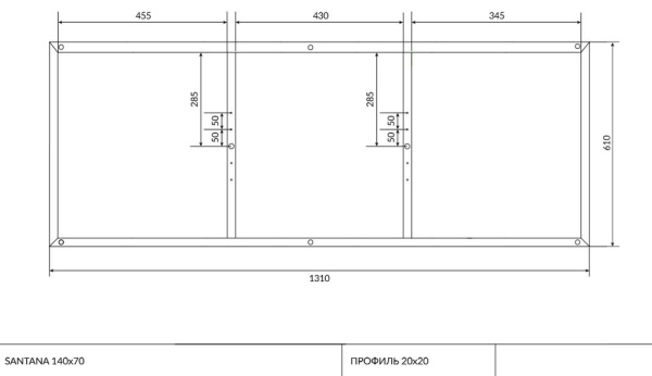 Рама для ванны Cersanit SANTANA 140 K-RW-SANTANA*140n