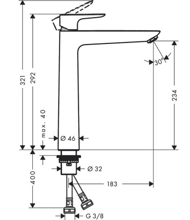 Смеситель для раковины Hansgrohe Talis 71717670, черный матовый