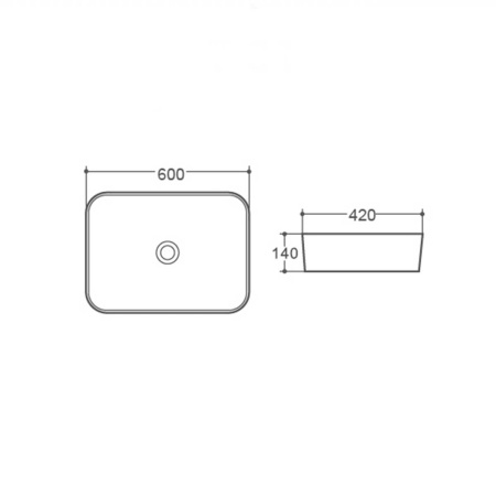 Раковина накладная (60х42) Vincea VBS-304 белый