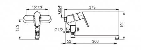 Смеситель для ванны и душа Oras Saga 3942