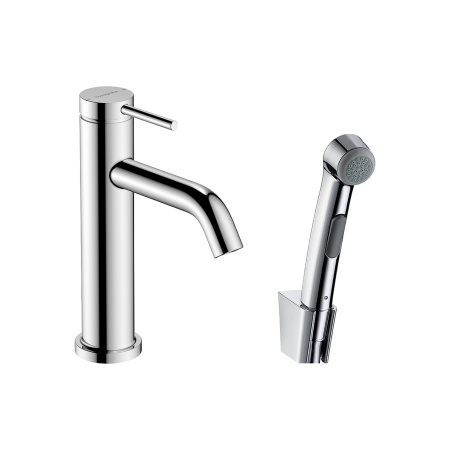 Смеситель для раковины с гигиеническим душем EcoSmart+ Hansgrohe Tecturis S 73211000 хром