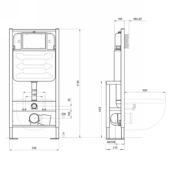 Инсталляция для унитаза усиленная Aquatek Standart 50 INS-0000016