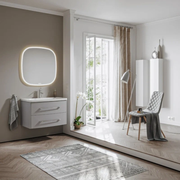 Тумба без раковины 80 см Aqwella Neringa NER0108ST серый туман матовый