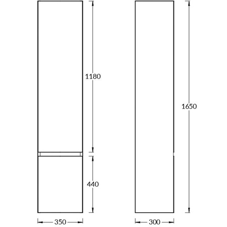 Пенал Kerama Marazzi Cubo 165 CU.165rh\WHT
