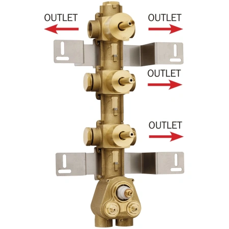 Внутренняя часть термостата с девиатором Bossini Oki/Cube на 4 потребителя Z030271000