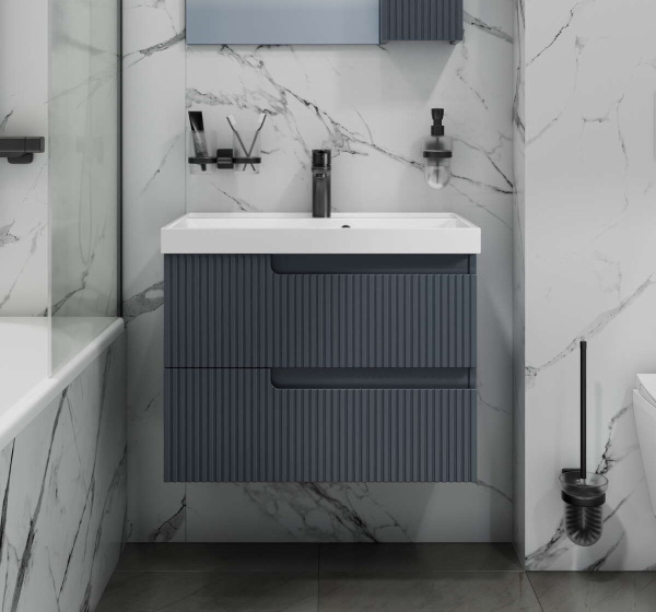 Тумба под раковину Санта Альтаир 70 700502 без раковины, графит матовый