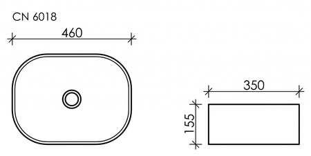 Раковина накладная (46х35) Ceramica Nova ELEMENT CN6018