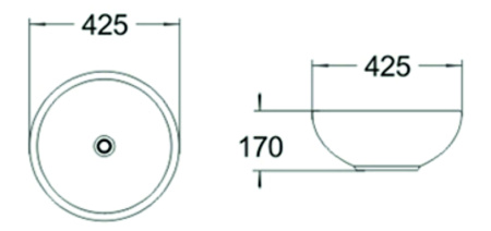 Раковина накладная (42,5х42,5) SantiLine SL-1065