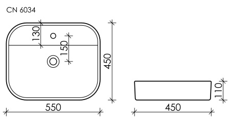 Раковина накладная (55х45) Ceramica Nova ELEMENT CN6034