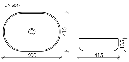Раковина накладная (60х41,5) Ceramica Nova ELEMENT CN6047